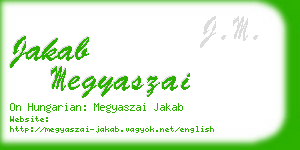 jakab megyaszai business card